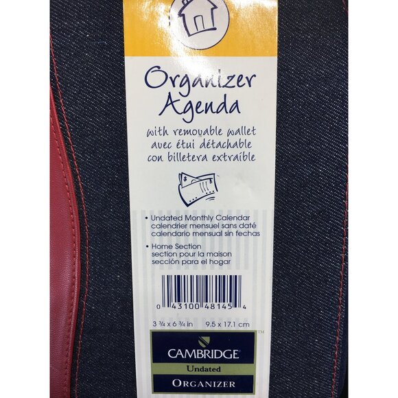 Cambridge Organizer Agenda w/ Removable Wallet Undated Monthly Calendar NEW - Picture 2 of 15